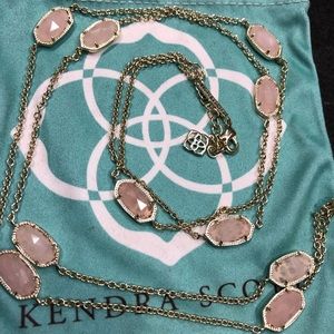 Kellie Long Necklace Rose Quartz